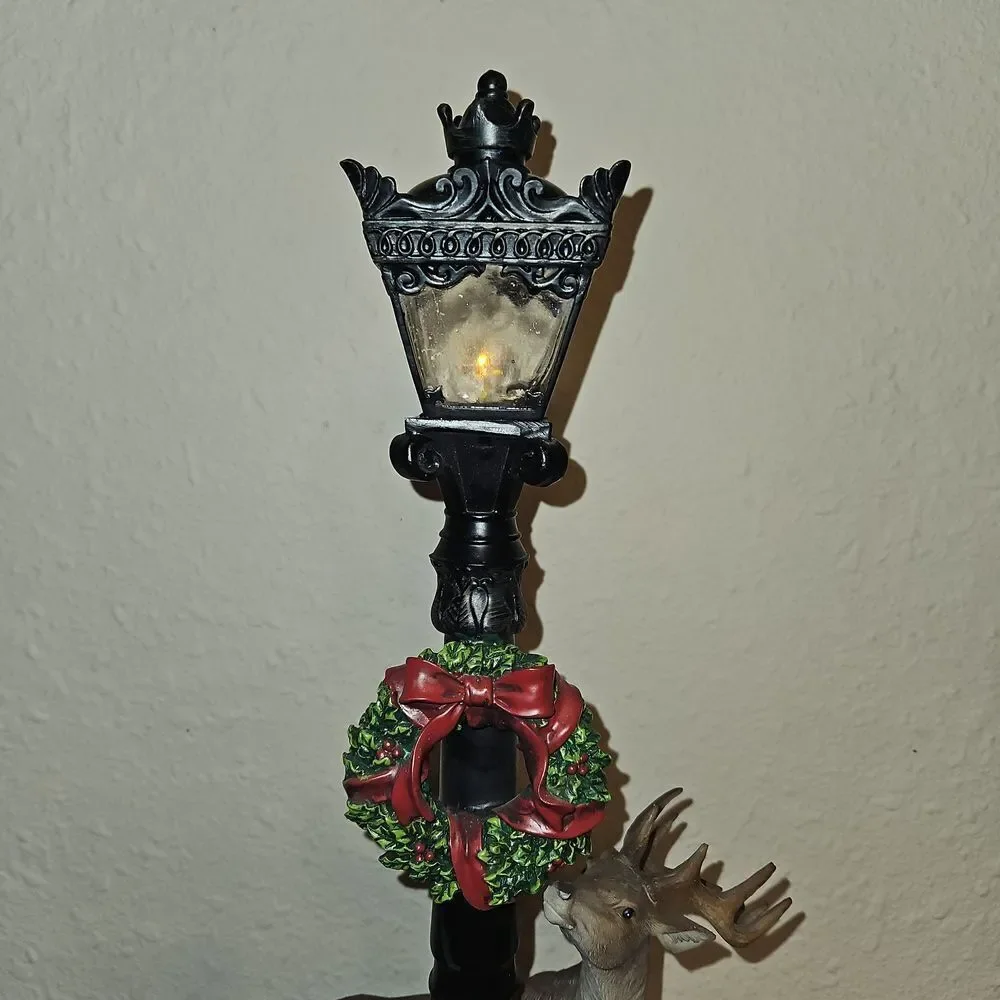 Melrose Deer & Fawn Victorian Lighted Lamppost Christmas Decor